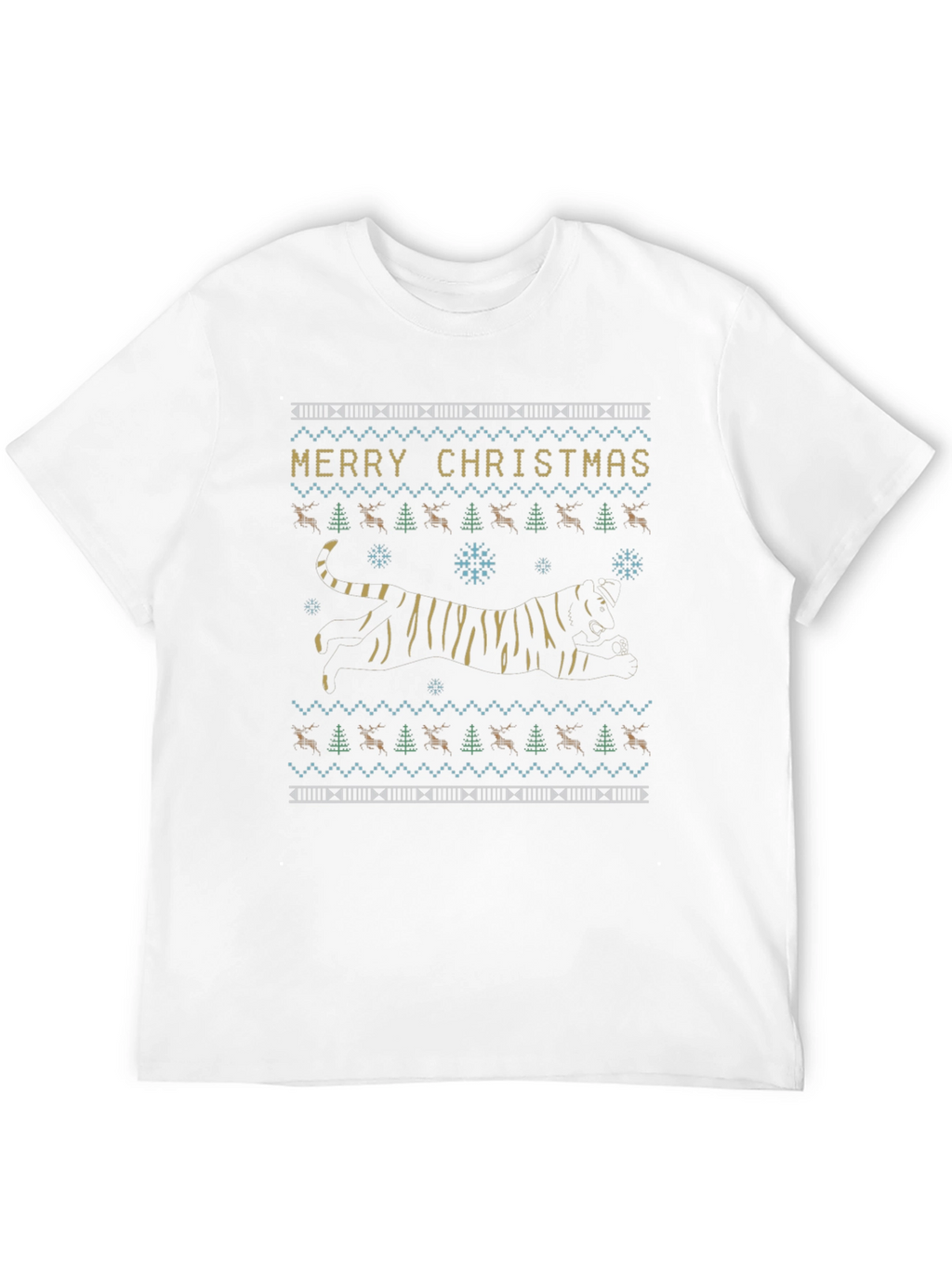 Festive Tiger Christmas Sweater T-Shirt