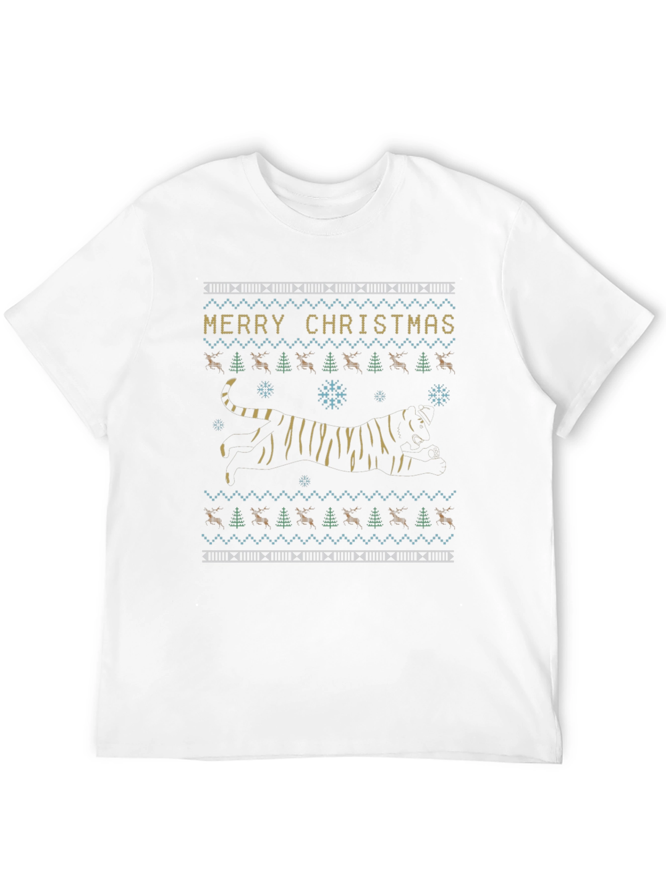 Festive Tiger Christmas Sweater T-Shirt