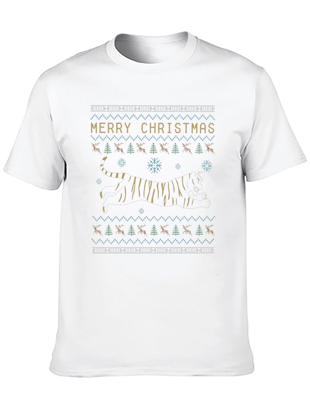 Festive Tiger Christmas Sweater T-Shirt