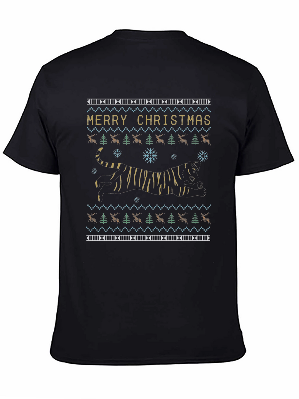 Festive Tiger Christmas Sweater T-Shirt