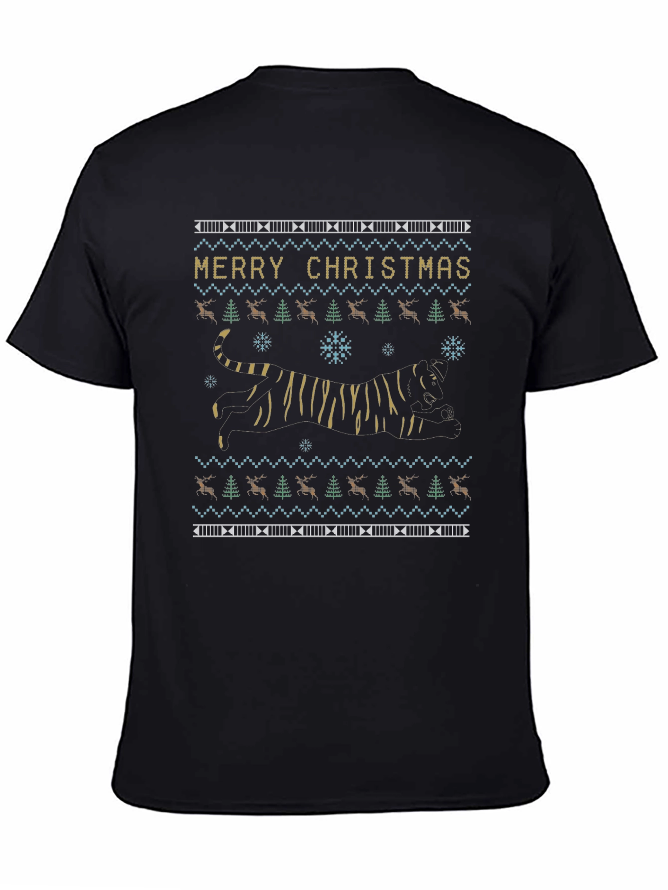 Festive Tiger Christmas Sweater T-Shirt