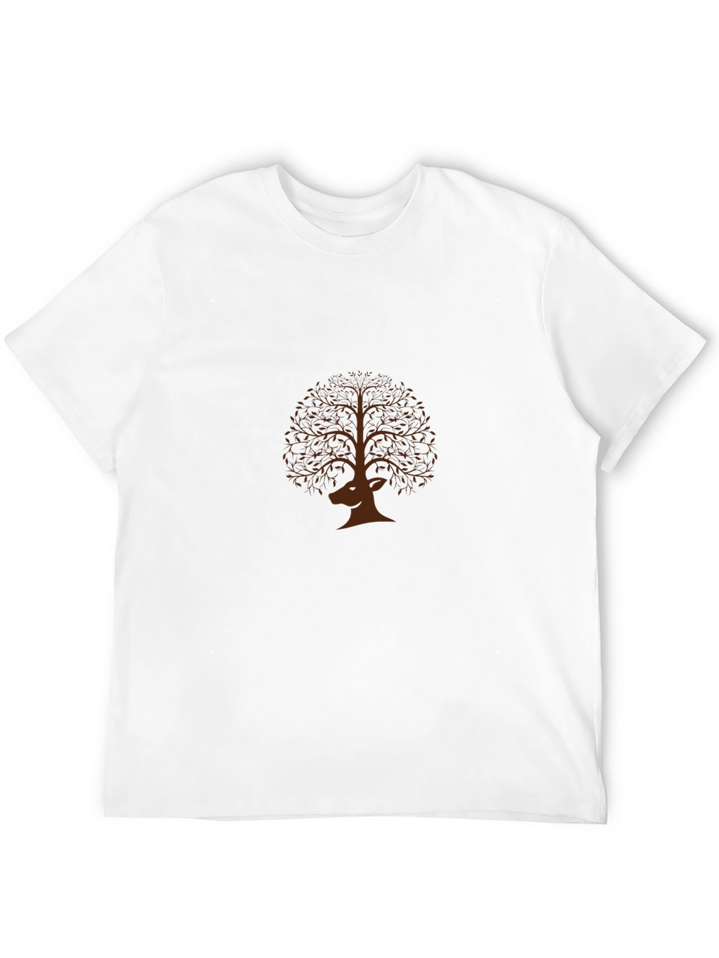 Deer Tree Graphic Tee - Nature Inspired Black T-Shirt