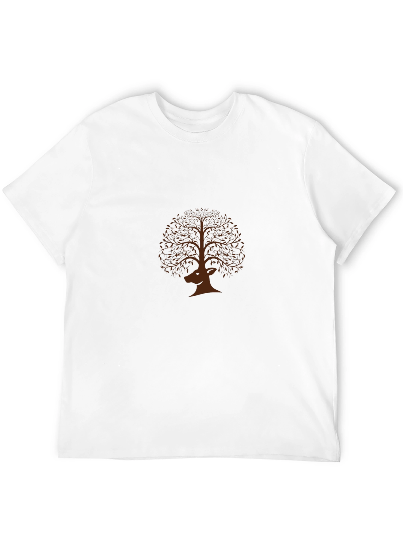 Deer Tree Graphic Tee - Nature Inspired Black T-Shirt