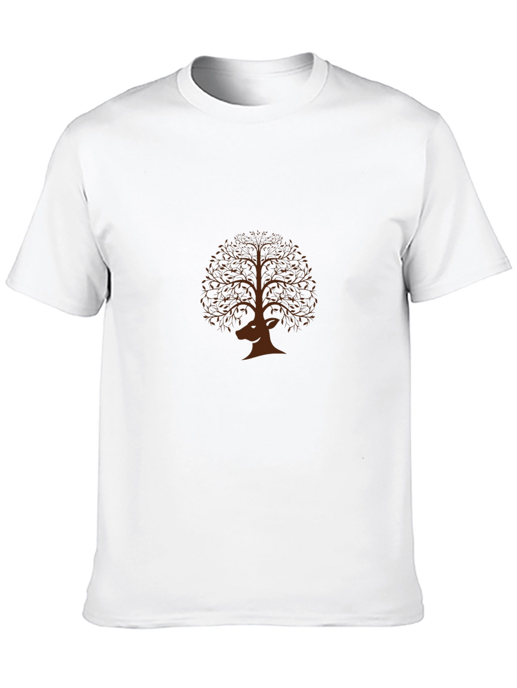 Deer Tree Graphic Tee - Nature Inspired Black T-Shirt