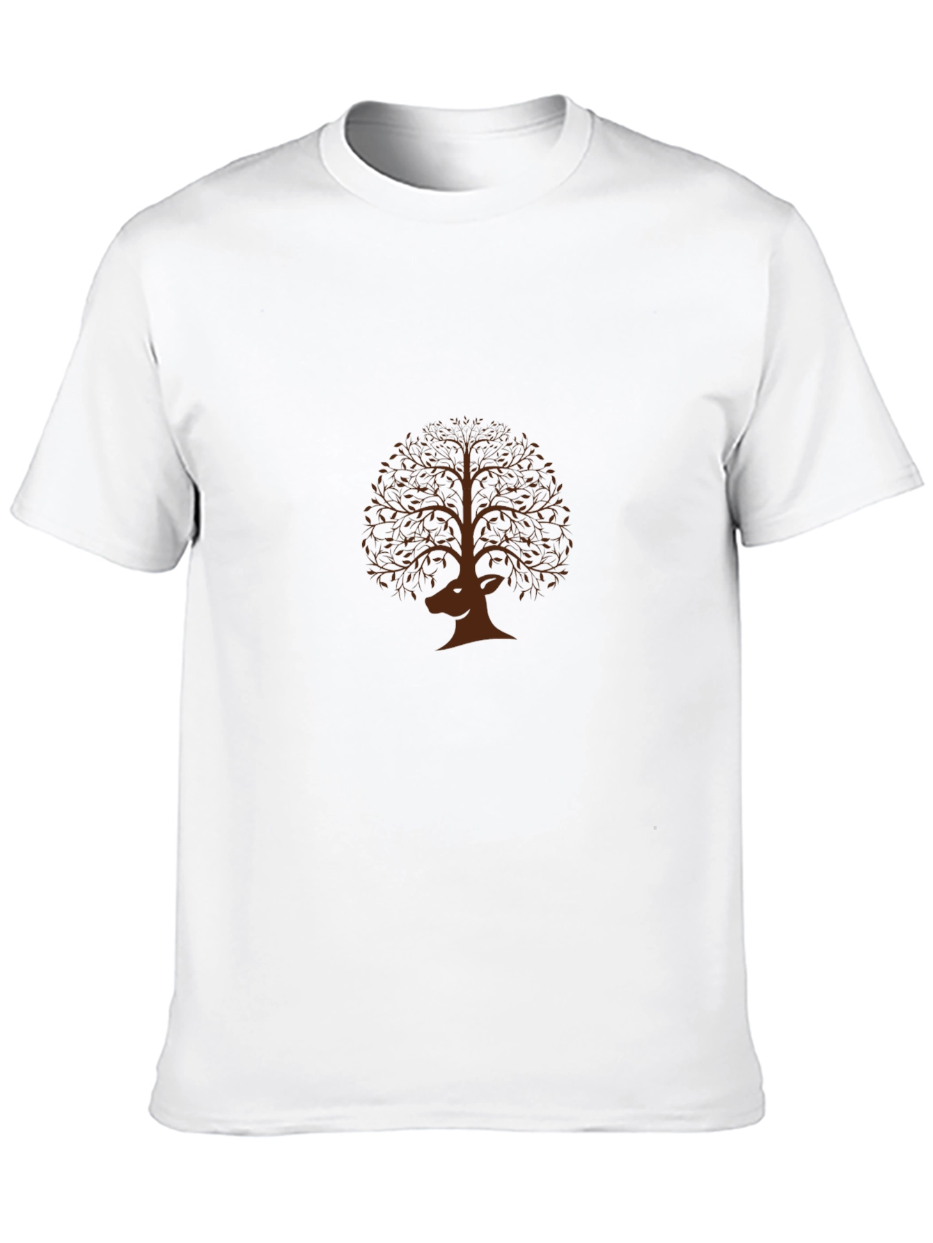 Deer Tree Graphic Tee - Nature Inspired Black T-Shirt