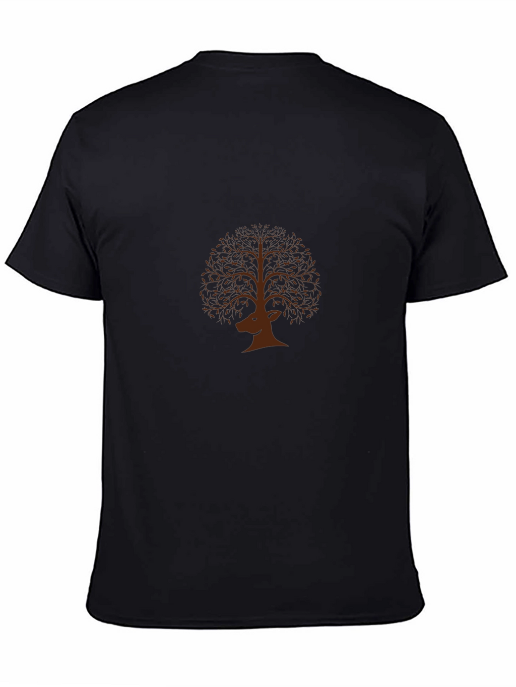 Deer Tree Graphic Tee - Nature Inspired Black T-Shirt