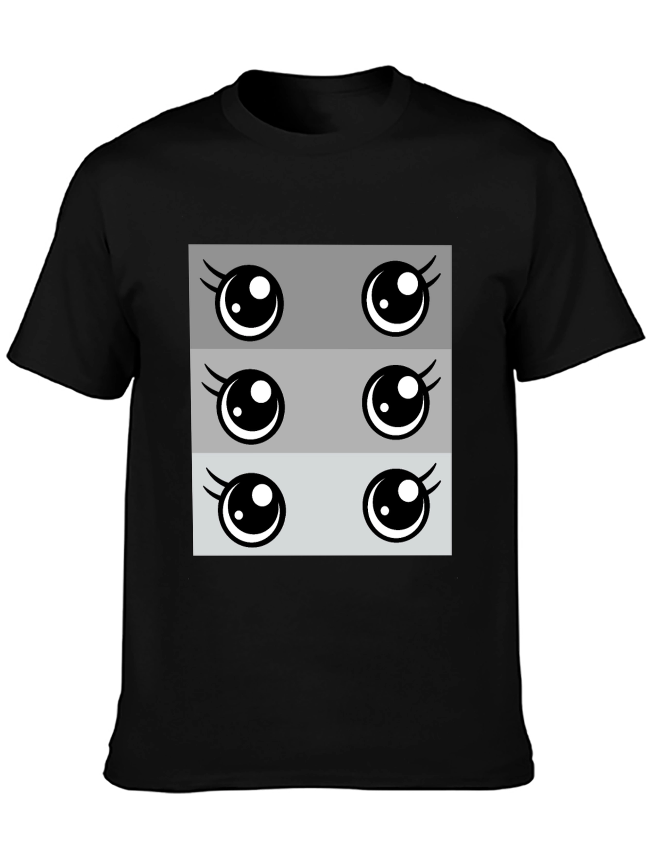 Kawaii Eyes Graphic Tee - Cute Anime Style T-Shirt