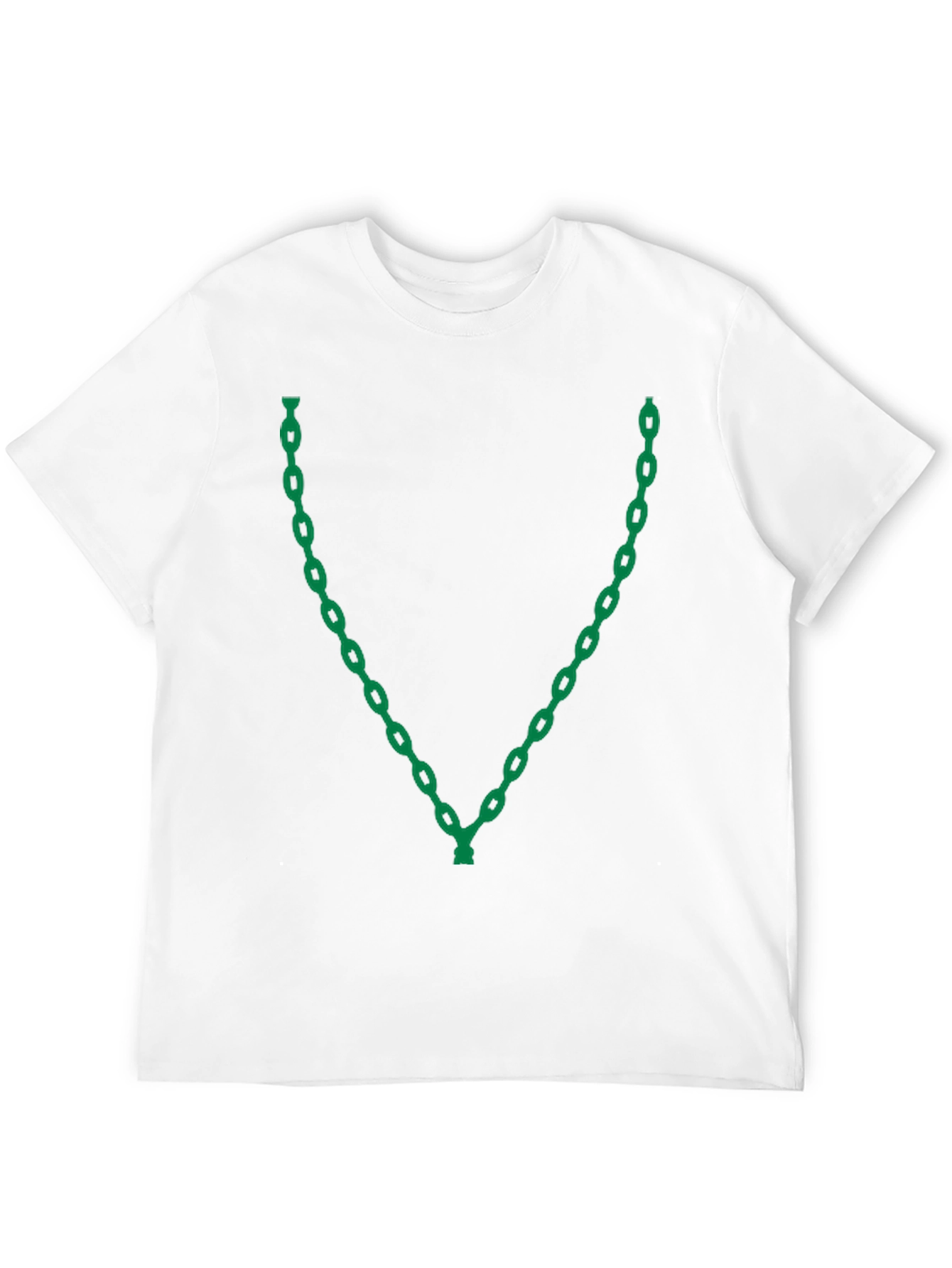 Chain Link V-Neck Graphic T-Shirt