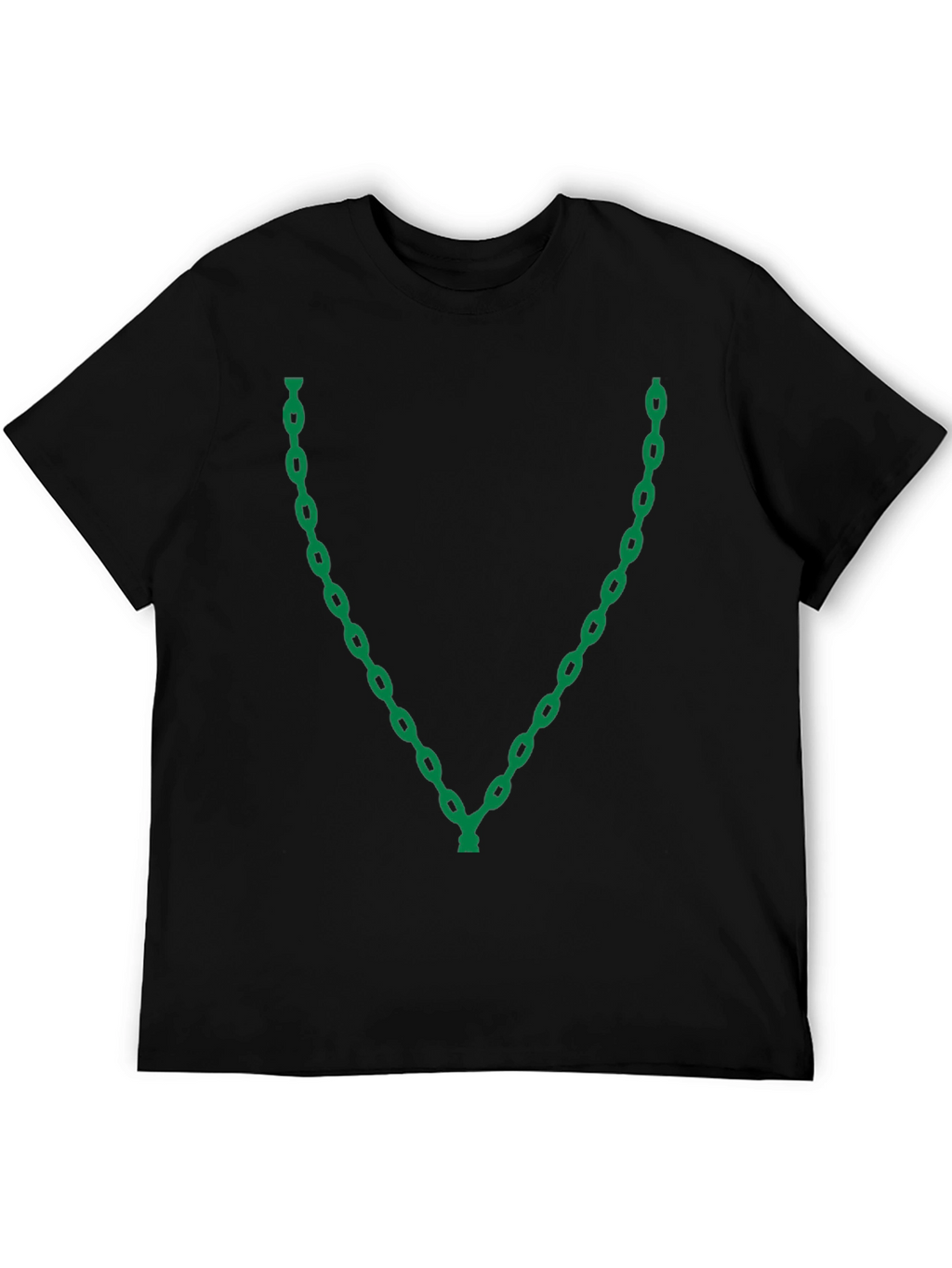 Chain Link V-Neck Graphic T-Shirt