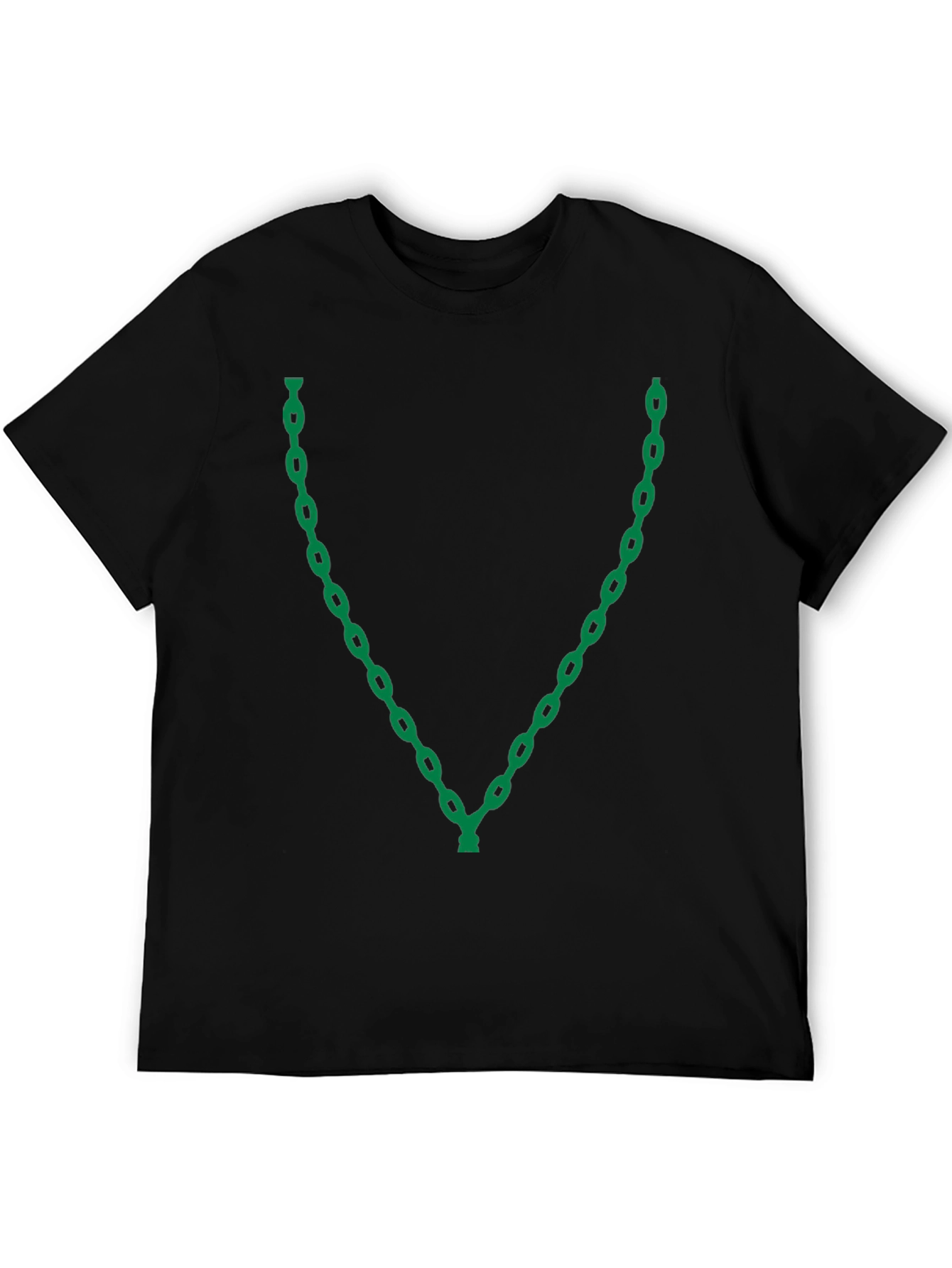 Chain Link V-Neck Graphic T-Shirt
