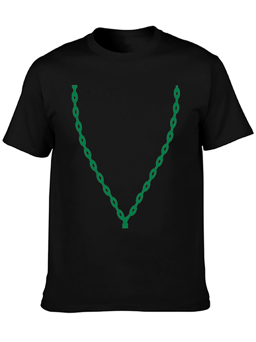 Chain Link V-Neck Graphic T-Shirt