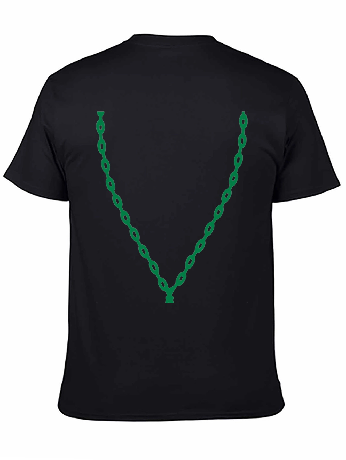 Chain Link V-Neck Graphic T-Shirt