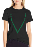 Chain Link V-Neck Graphic T-Shirt
