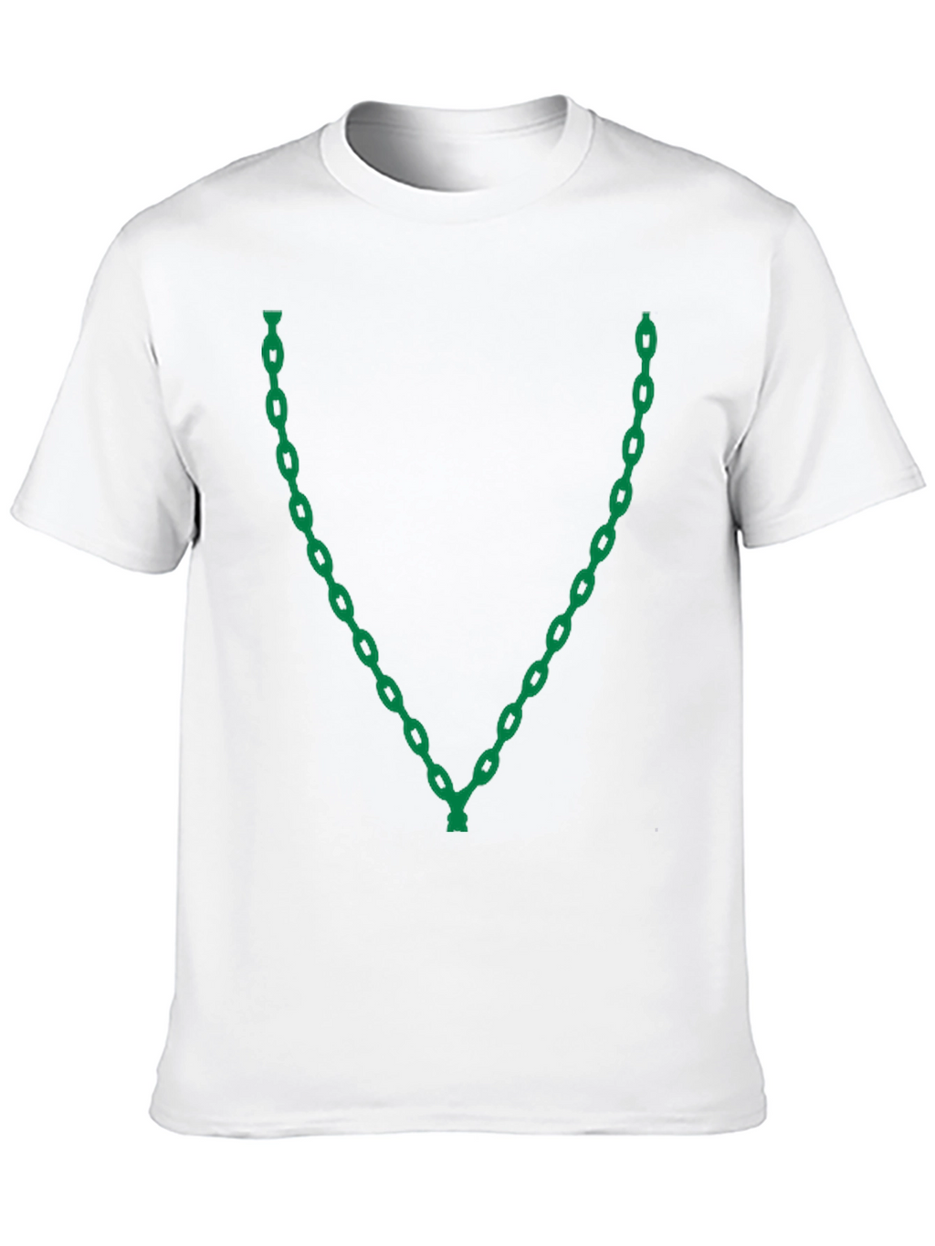 Chain Link V-Neck Graphic T-Shirt