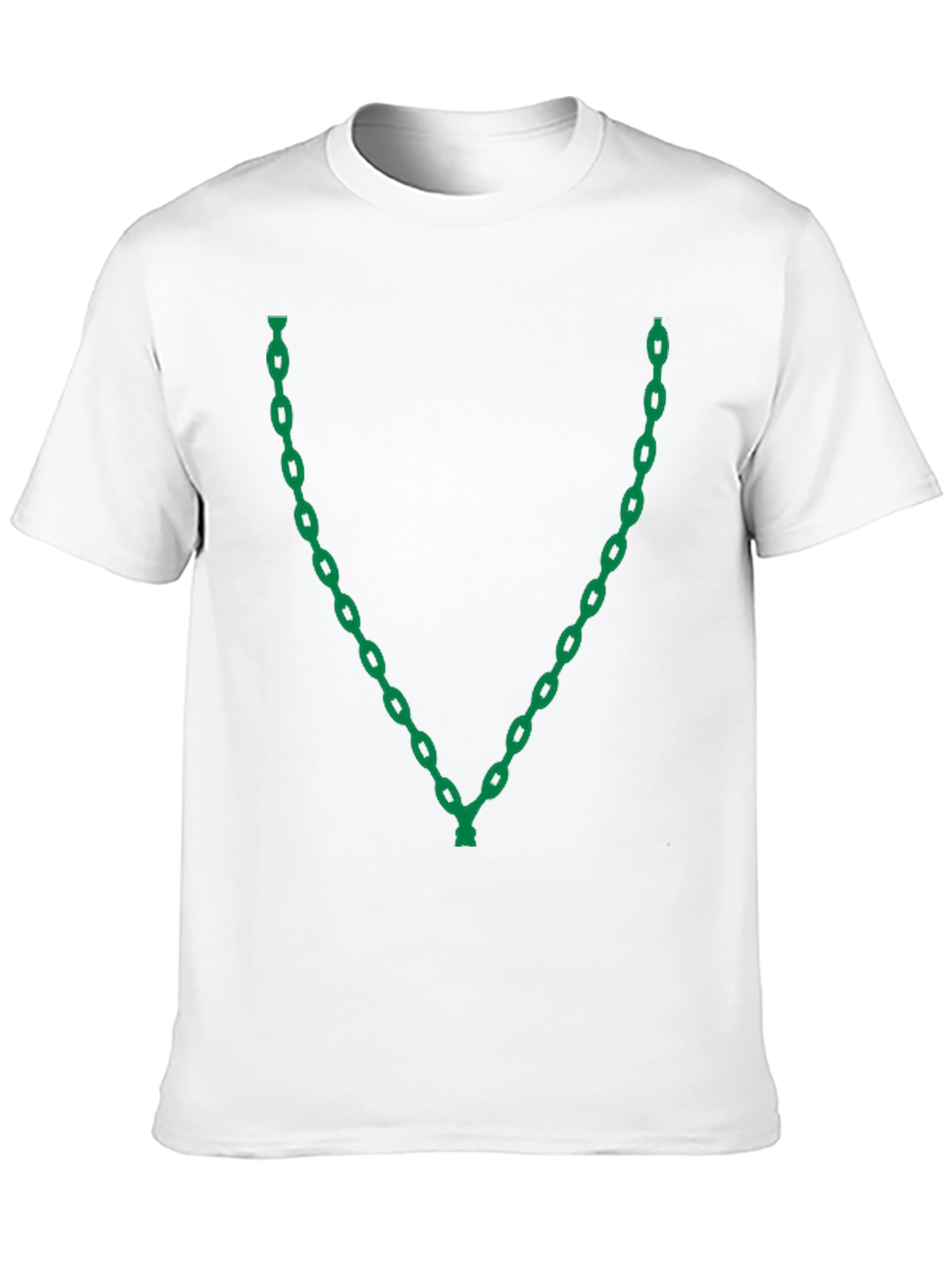 Chain Link V-Neck Graphic T-Shirt