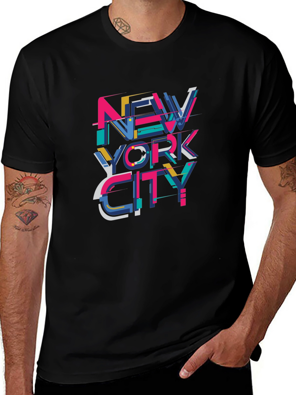 New York City Graphic Print Black T-Shirt