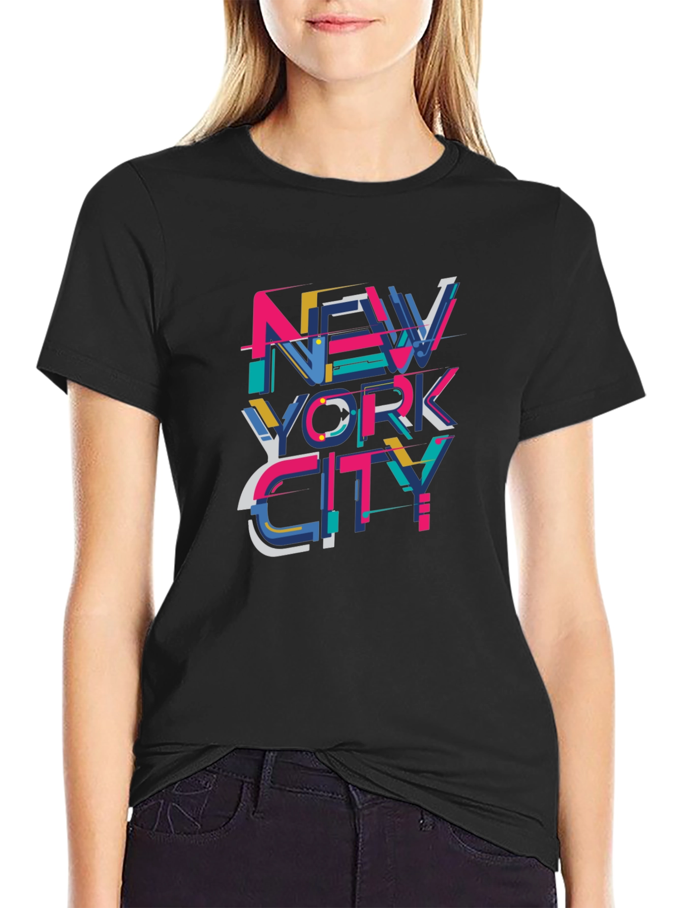 New York City Graphic Print Black T-Shirt