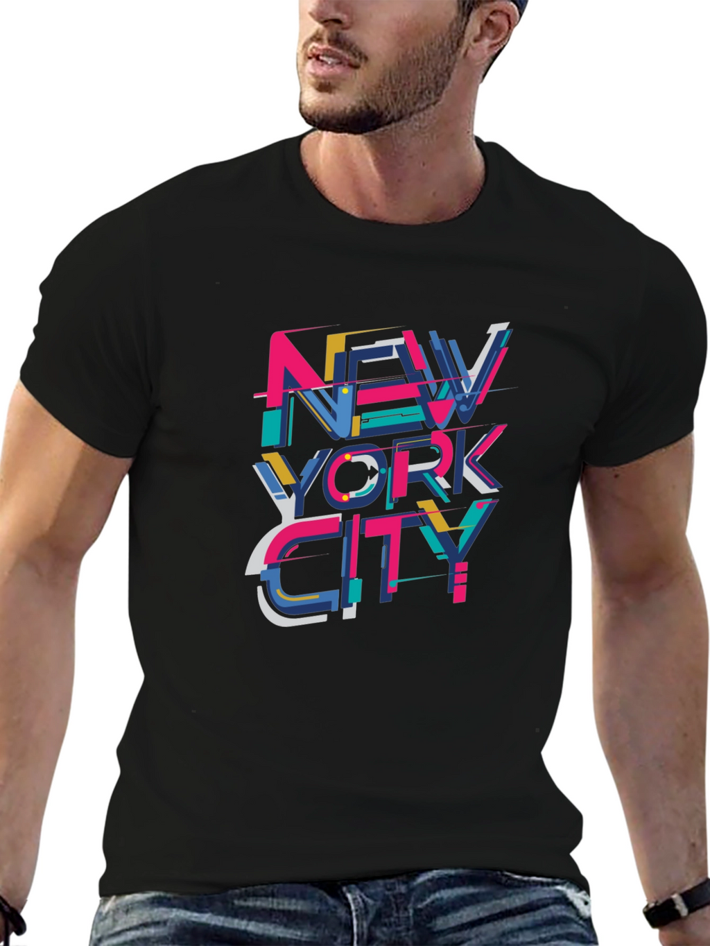 New York City Graphic Print Black T-Shirt