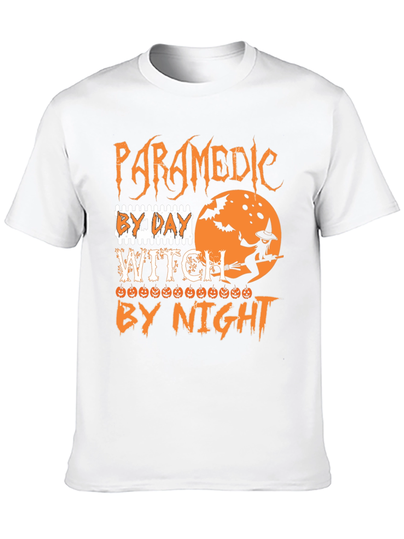 Paramedic By Day Witch By Night Halloween T-Shirt