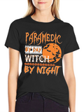 Paramedic By Day Witch By Night Halloween T-Shirt
