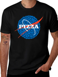 Pizza NASA Logo Mens Graphic Tee