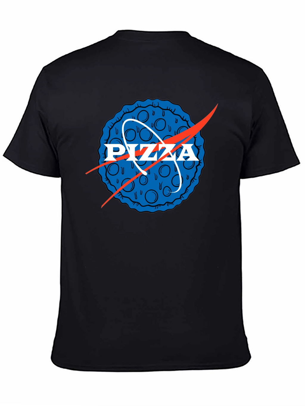Pizza NASA Logo Mens Graphic Tee