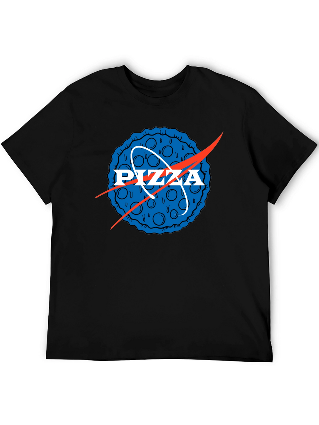 Pizza NASA Logo Mens Graphic Tee