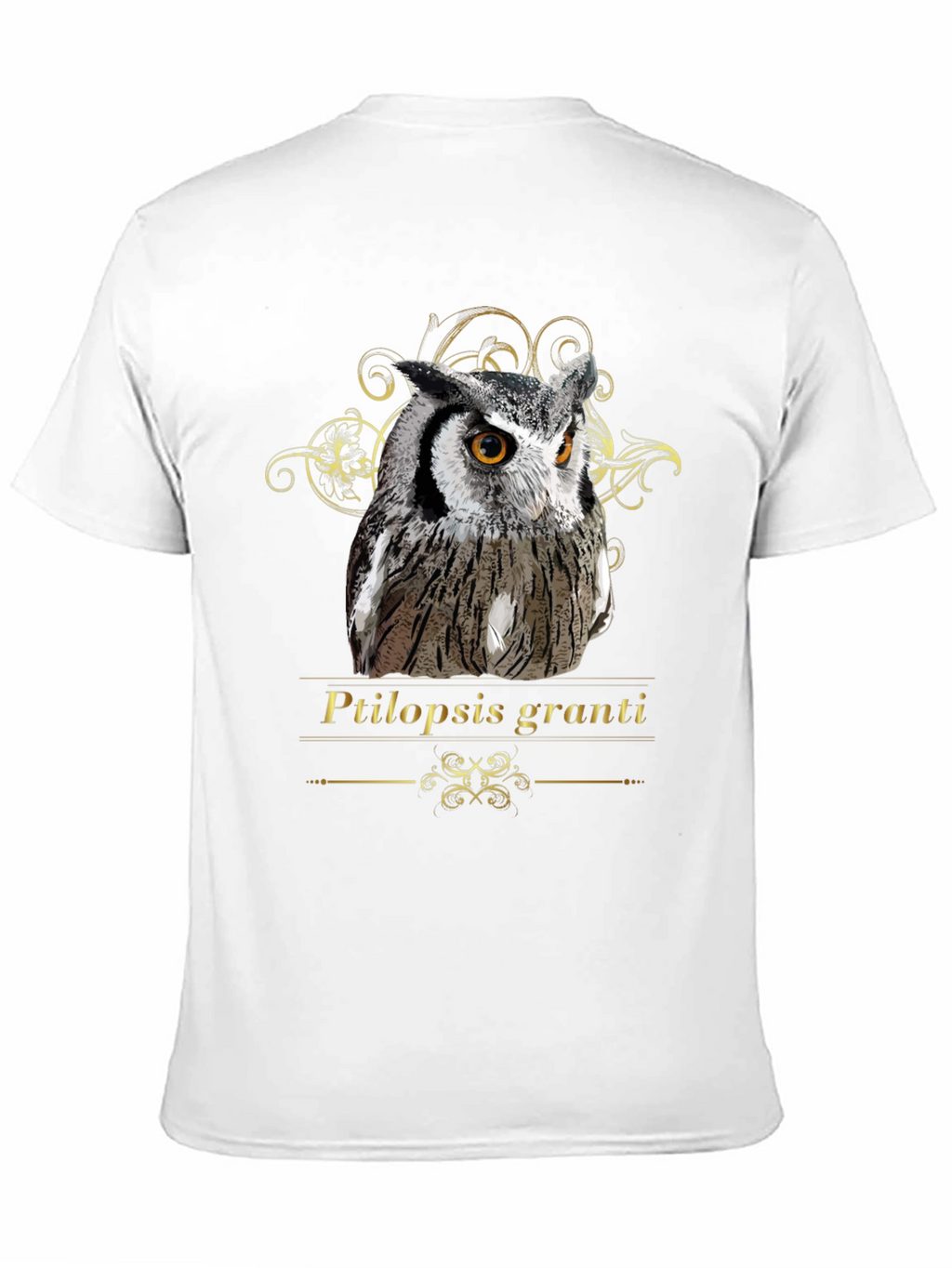 Owl Graphic Black T-Shirt - Ptilopsis Granti Design