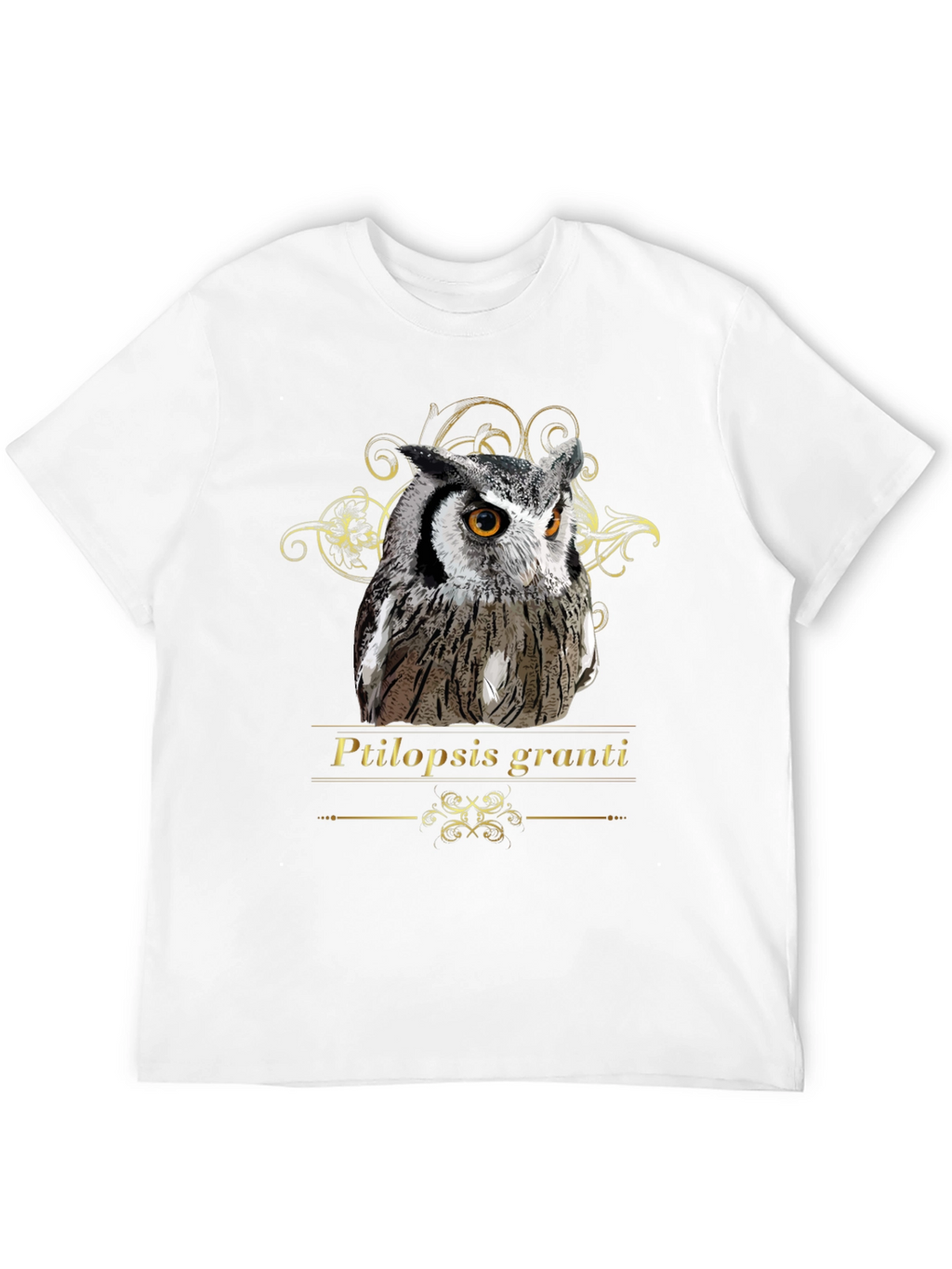 Owl Graphic Black T-Shirt - Ptilopsis Granti Design