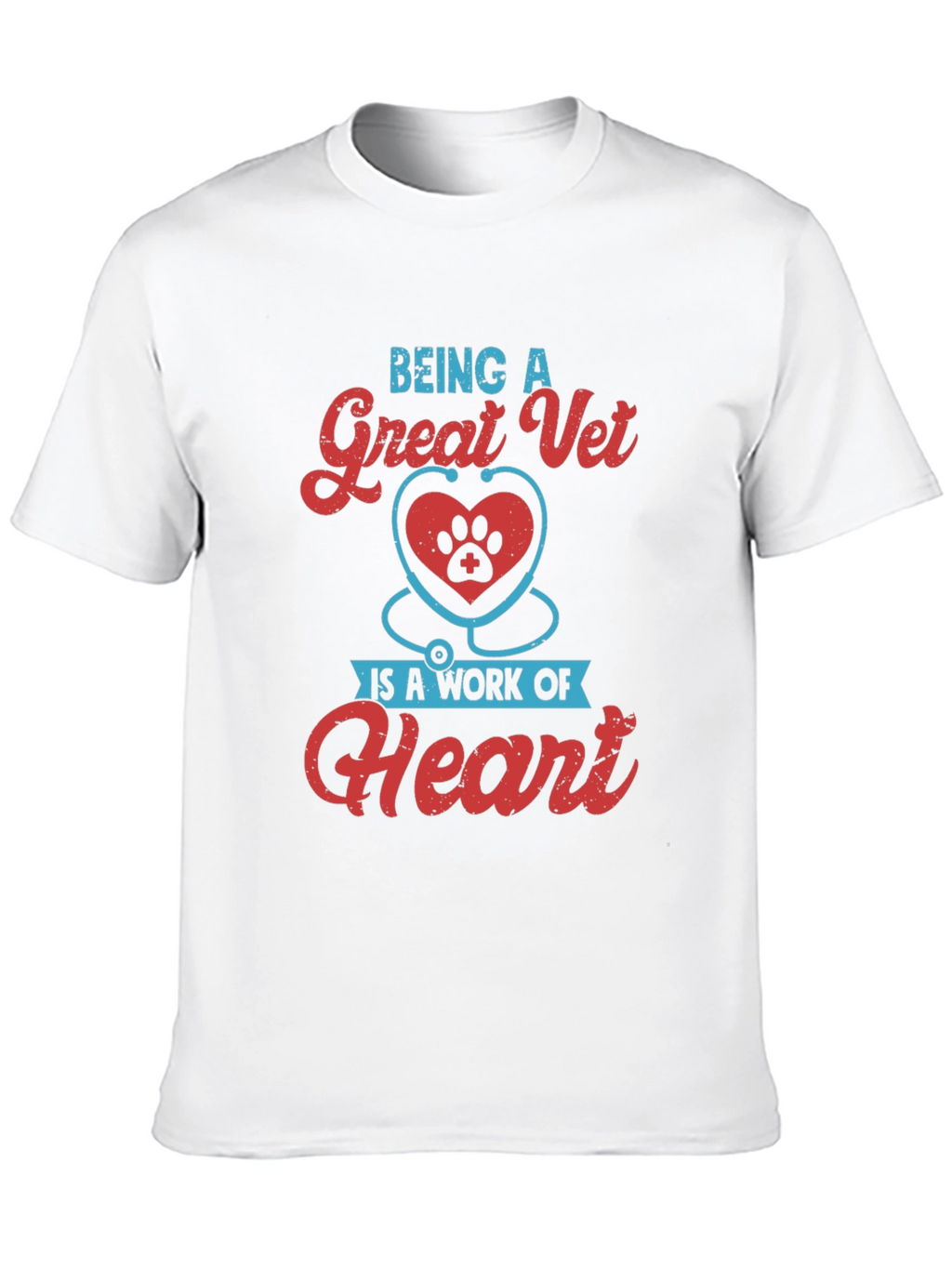 Great Vet Heart Paw T-Shirt - Veterinarian Gift