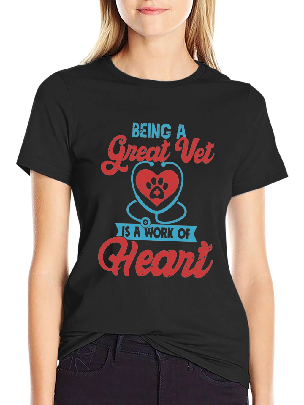 Great Vet Heart Paw T-Shirt - Veterinarian Gift