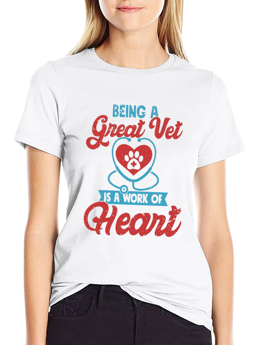 Great Vet Heart Paw T-Shirt - Veterinarian Gift