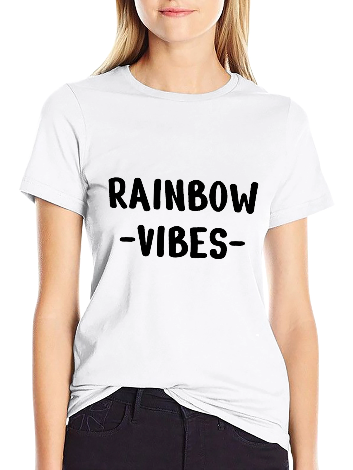 Rainbow Vibes Black T-Shirt