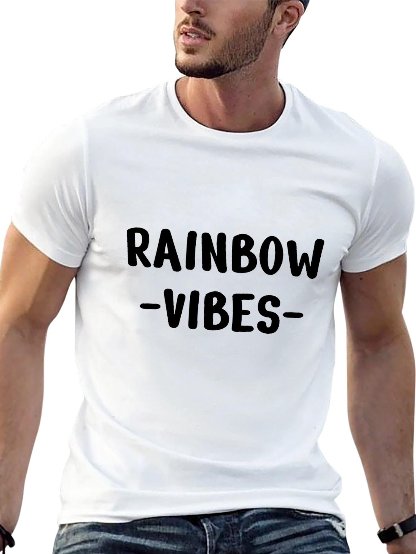 Rainbow Vibes Black T-Shirt