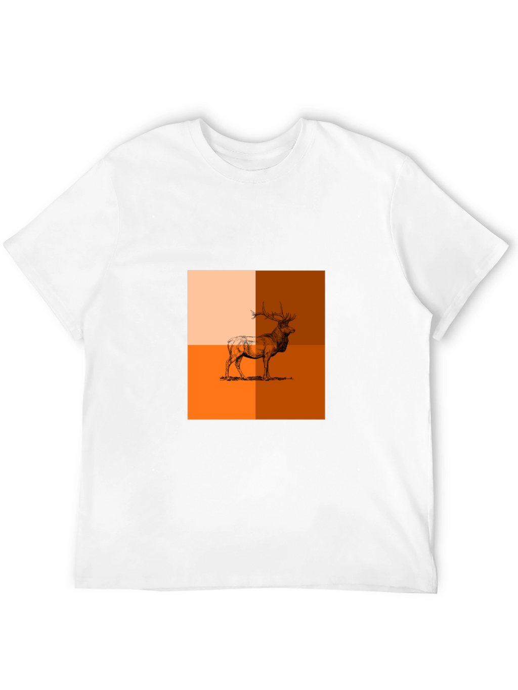 Modern Elk Graphic Tee - Stylish Animal Print Shirt