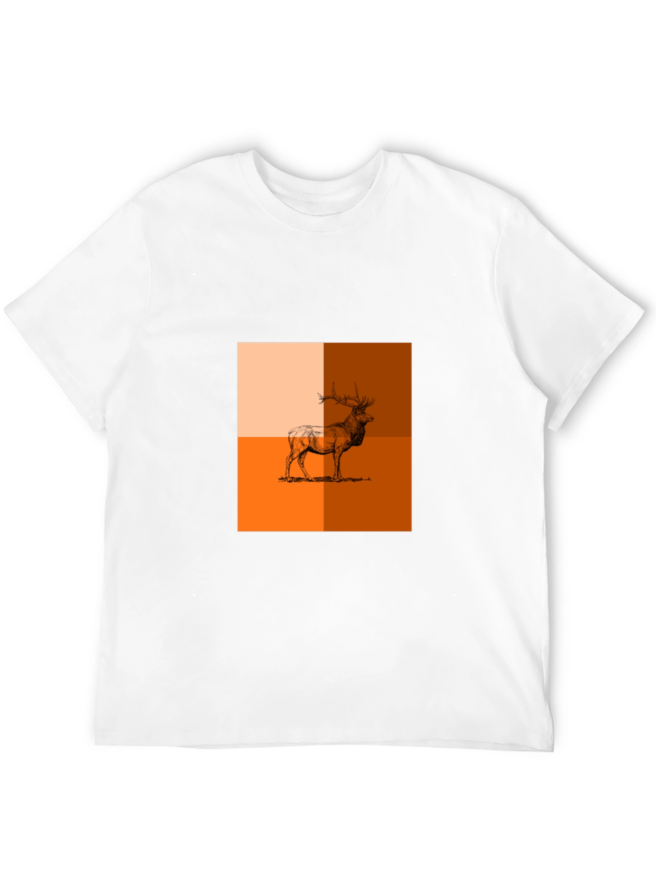 Modern Elk Graphic Tee - Stylish Animal Print Shirt