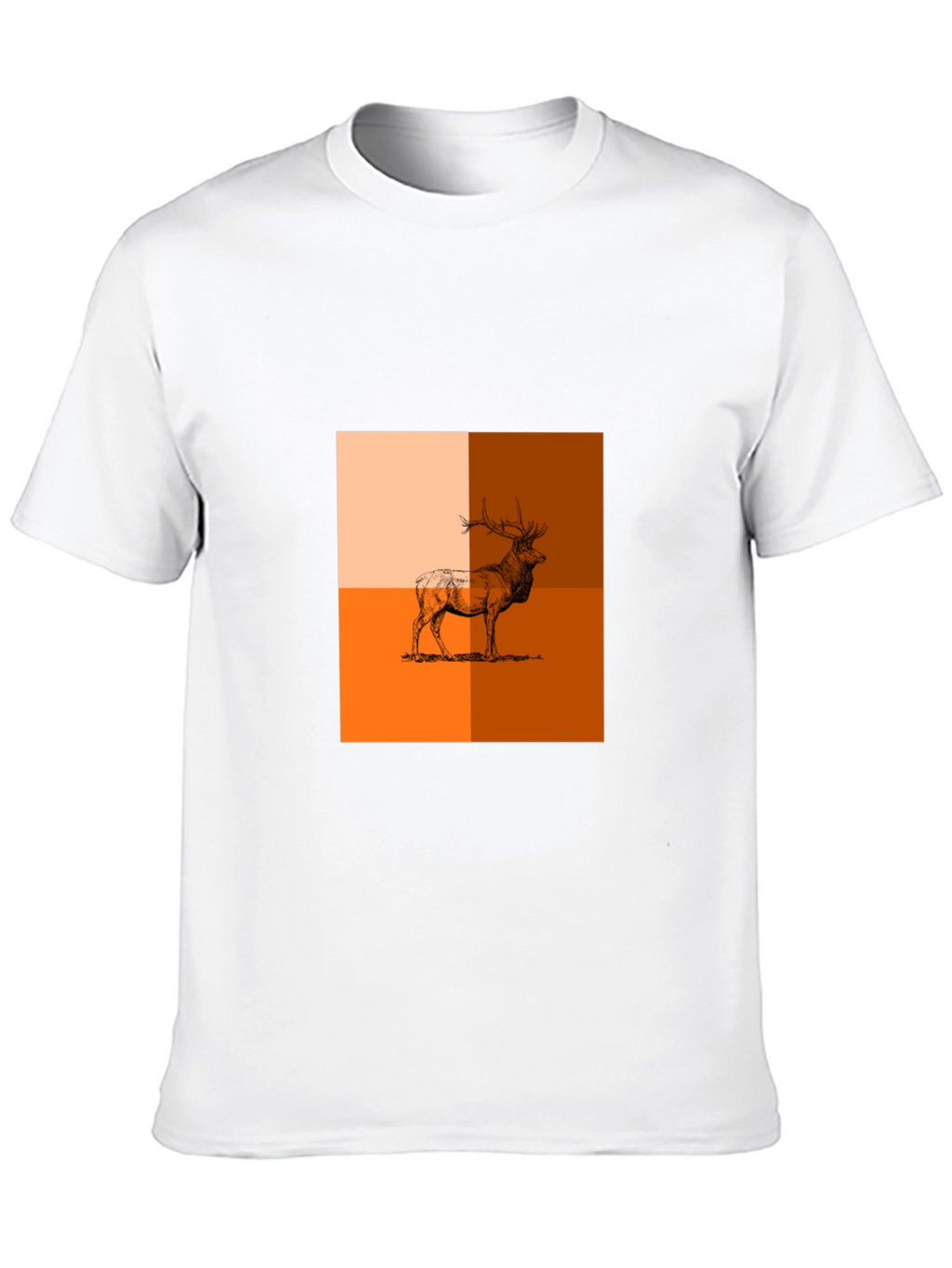 Modern Elk Graphic Tee - Stylish Animal Print Shirt
