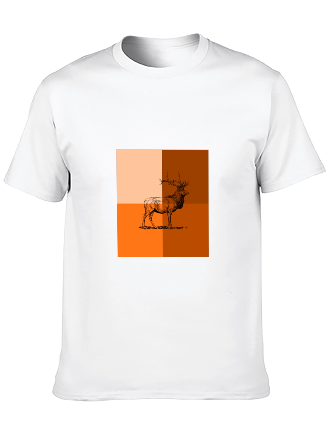 Modern Elk Graphic Tee - Stylish Animal Print Shirt