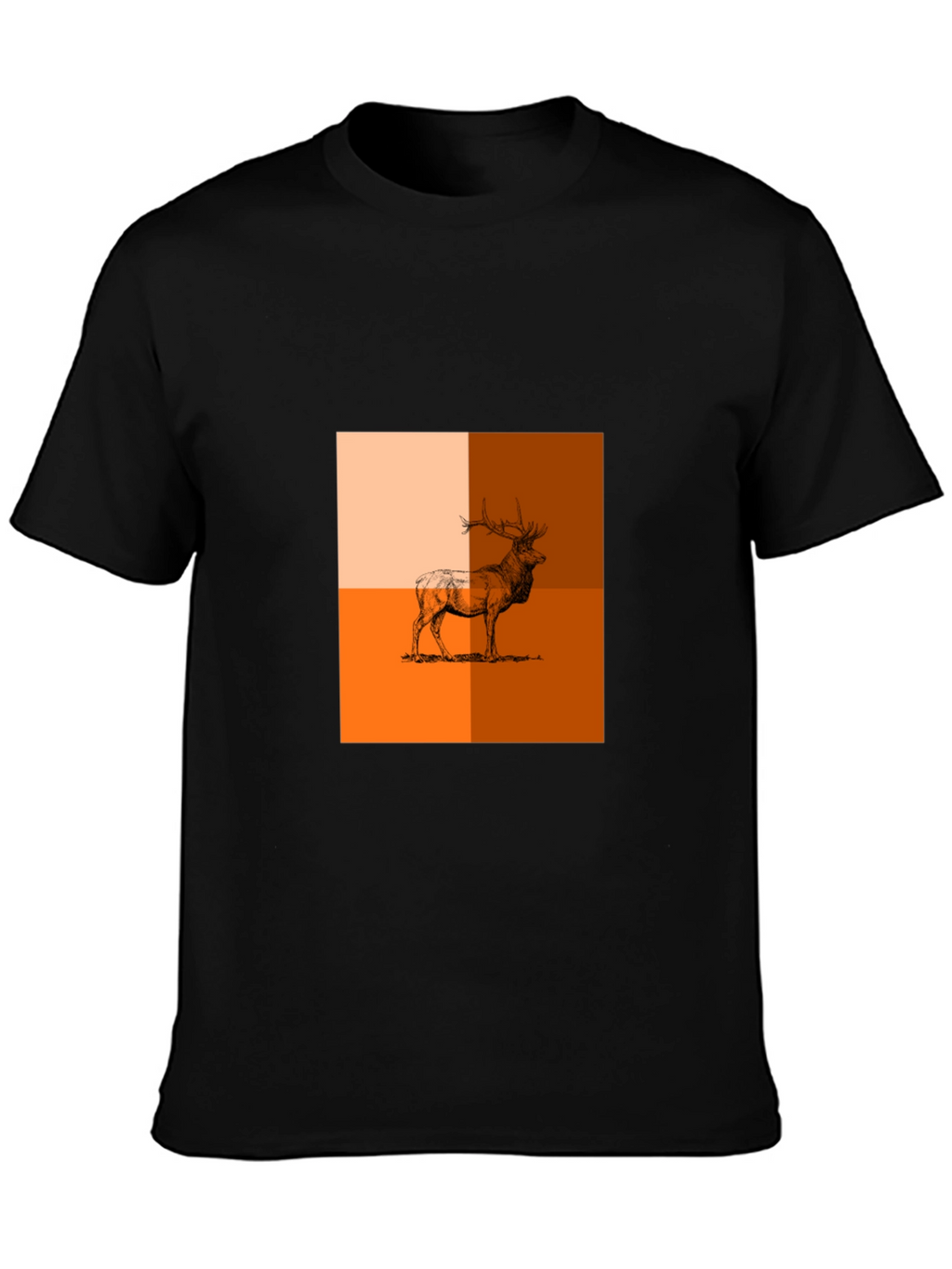 Modern Elk Graphic Tee - Stylish Animal Print Shirt