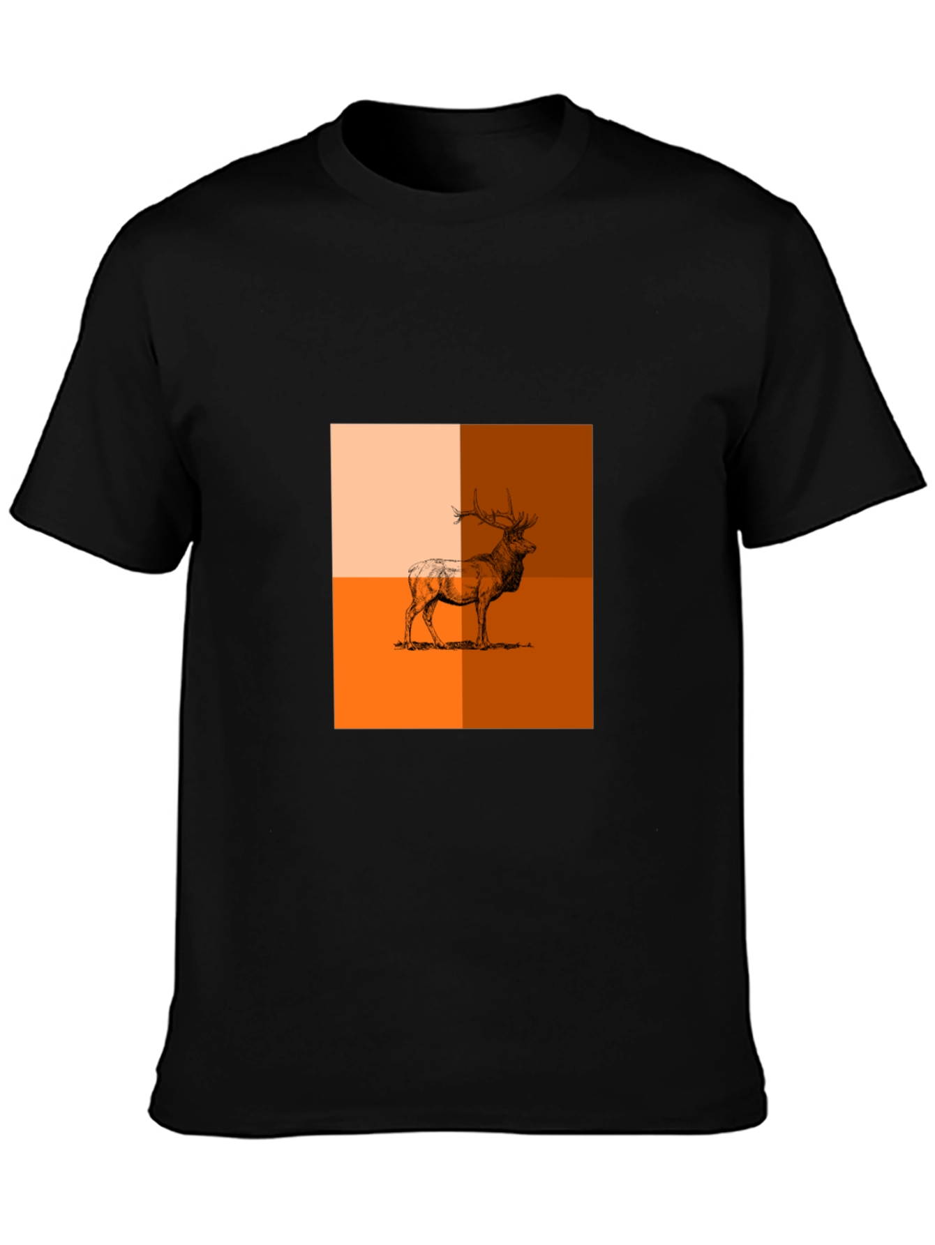 Modern Elk Graphic Tee - Stylish Animal Print Shirt