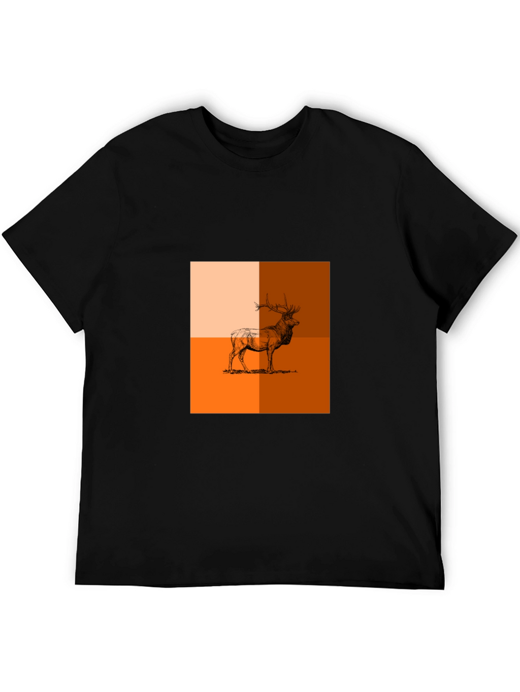 Modern Elk Graphic Tee - Stylish Animal Print Shirt