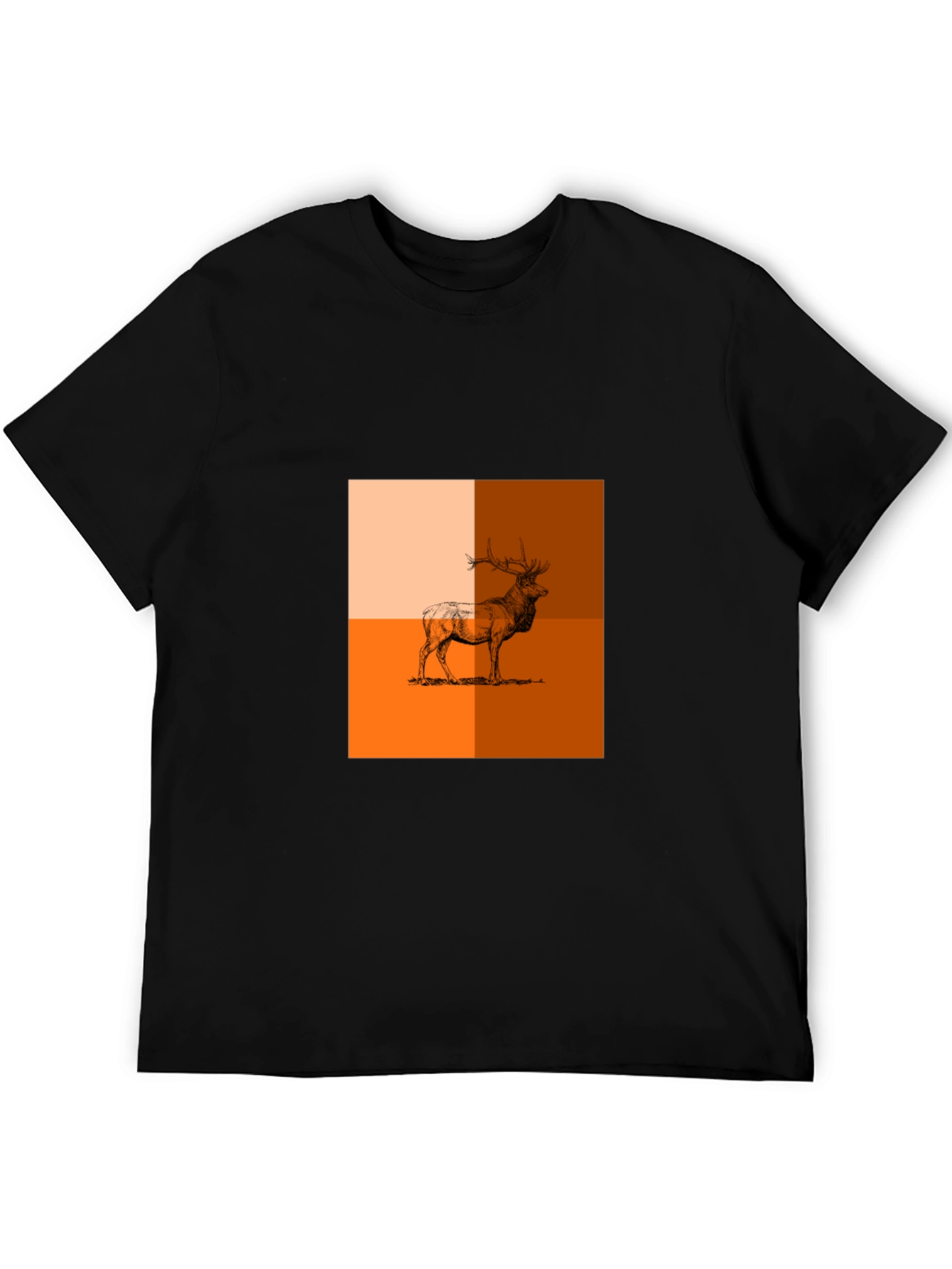 Modern Elk Graphic Tee - Stylish Animal Print Shirt