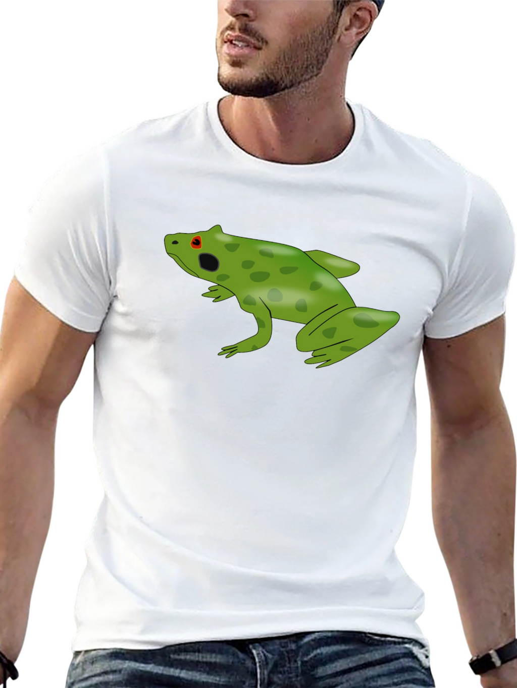 Frog Graphic Tee - Black Cotton Casual Shirt