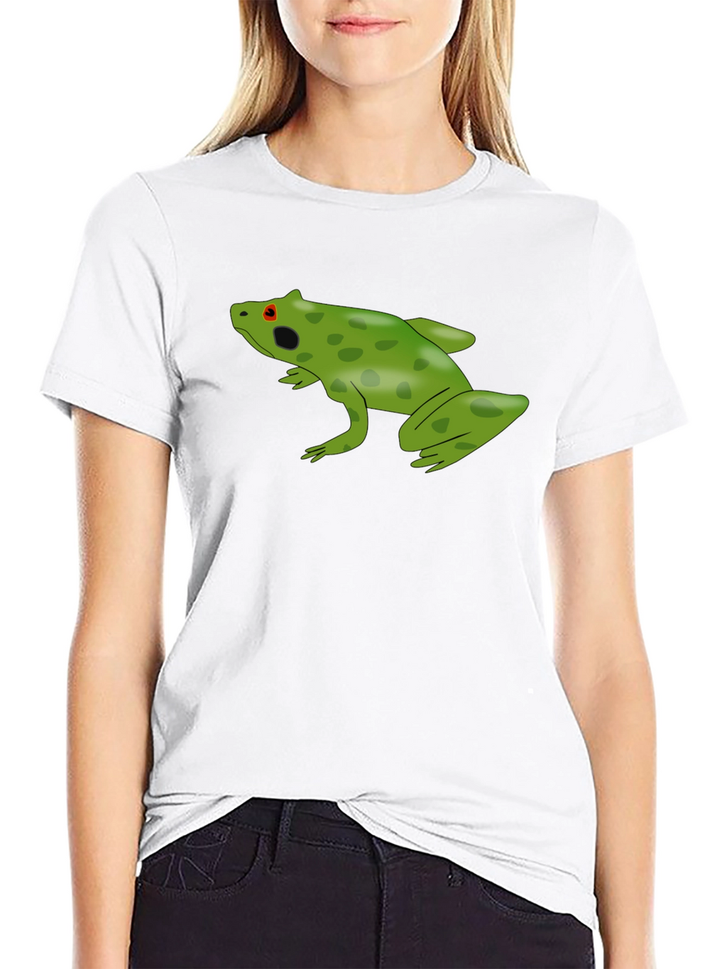 Frog Graphic Tee - Black Cotton Casual Shirt