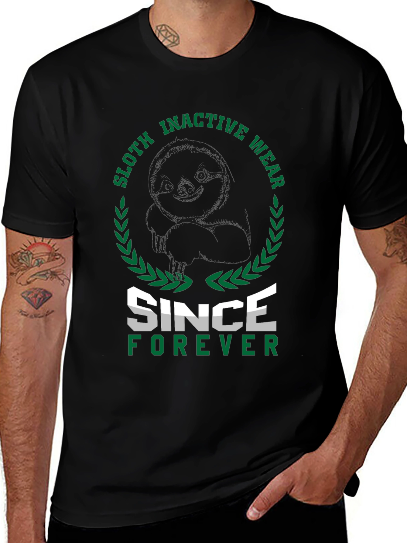 Sloth Inactive Wear Since Forever Black T-Shirt