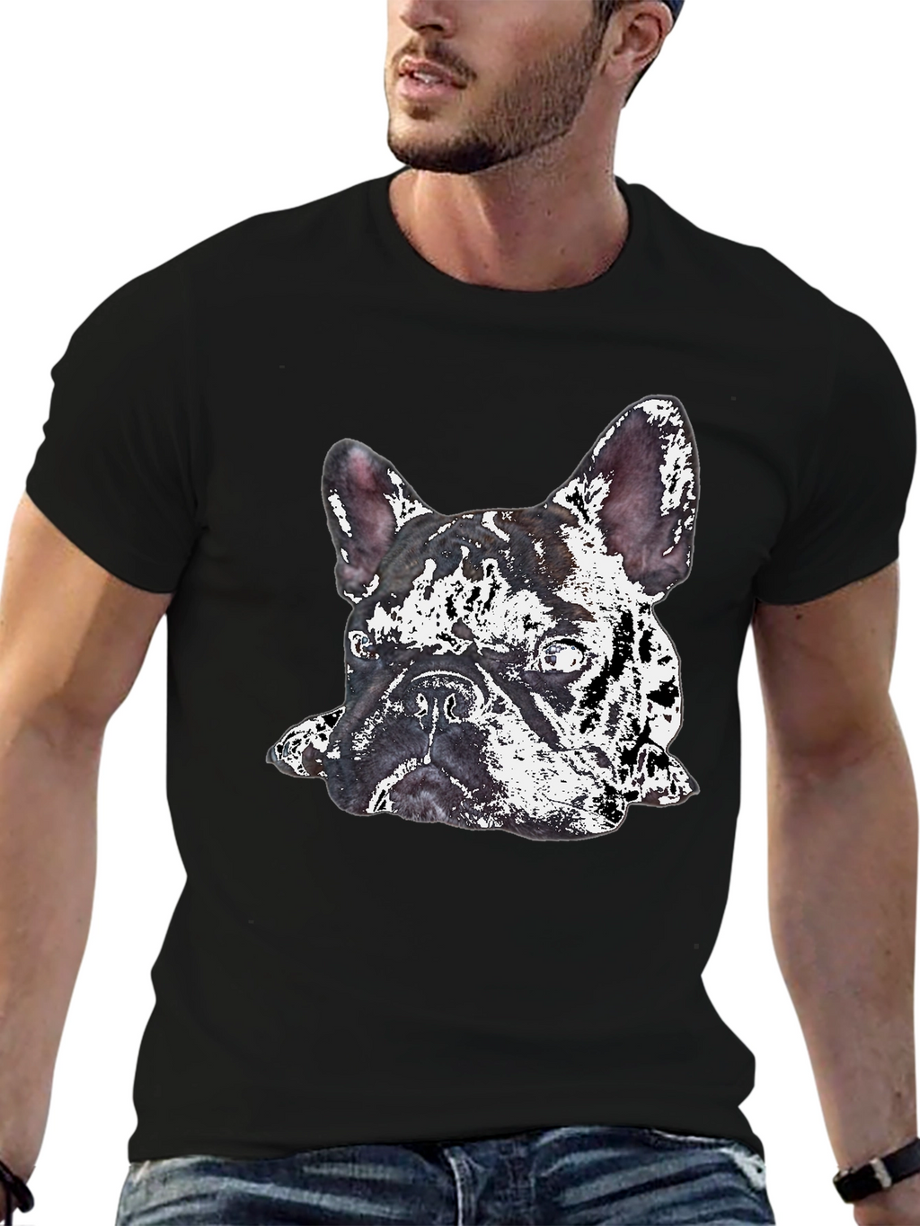 Dog Graphic Print Crew Neck T-Shirt