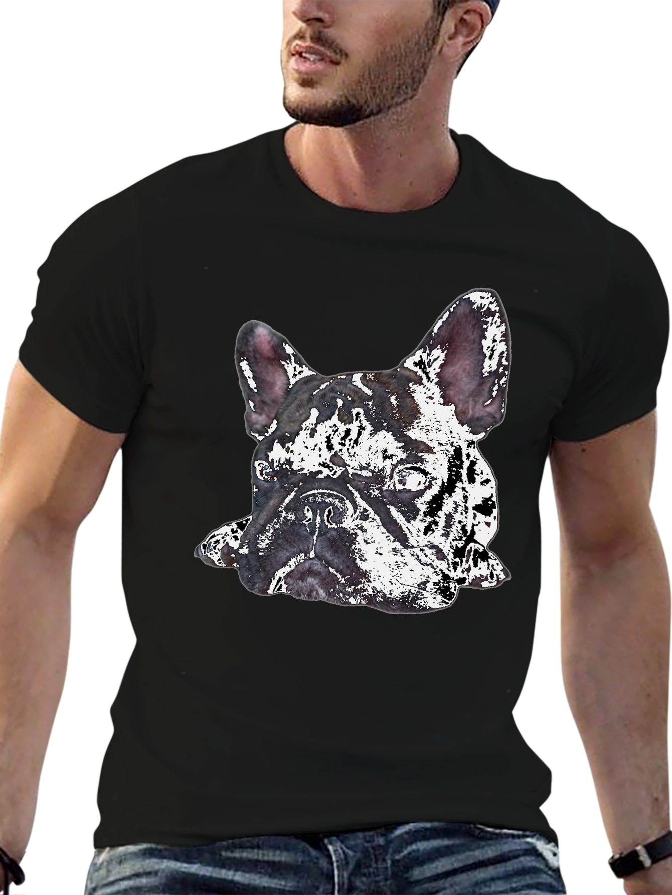 Dog Graphic Print Crew Neck T-Shirt