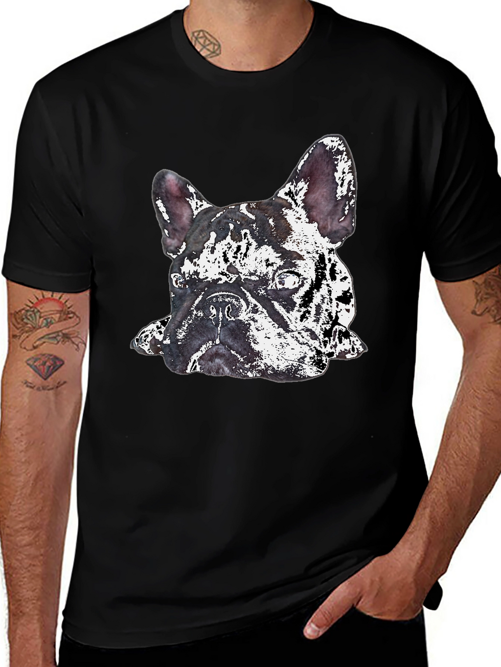 Dog Graphic Print Crew Neck T-Shirt
