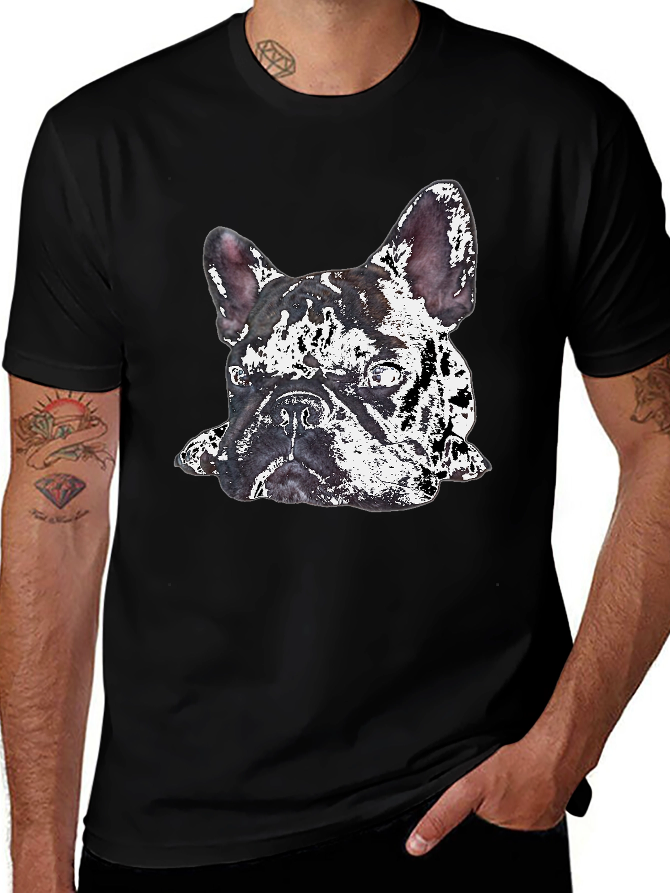 Dog Graphic Print Crew Neck T-Shirt
