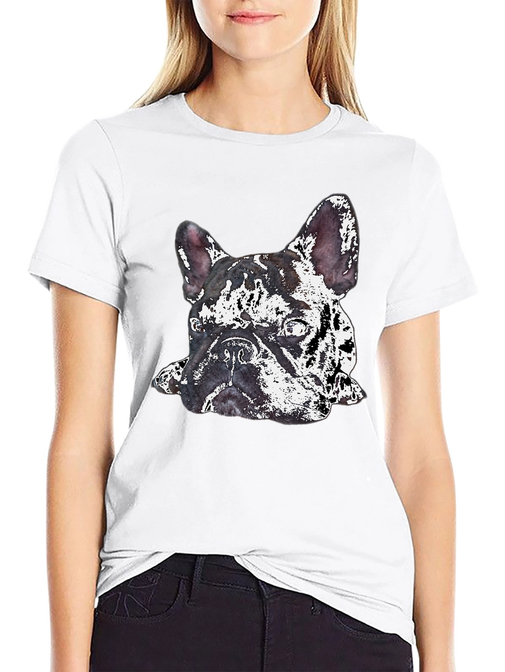 Dog Graphic Print Crew Neck T-Shirt